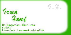 irma hanf business card